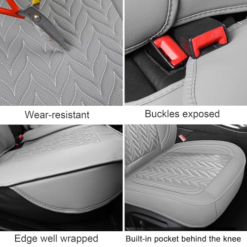 2PCS Seat Covers, Front Seat Covers for Car Waterproof Automotive Seat Cover Vehicle Seat Cover Car Seat Protector for Cars SUV Pick-up Truck Sedan (2PCS Front, Gray)