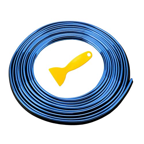 ETOPARS 5M 16.4ft Car Trim Interior Strips Blue Automotive Gap Fillers Moulding Line Decorative Filler Flexible Edge Strip Dashboard - color: Blue
