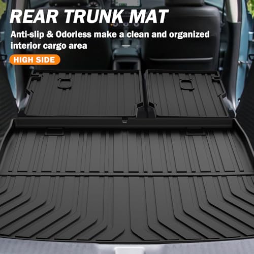 KUST Floor Mats for Honda HR-V 2023-2025 2026, Cargo Mat Floor Liners Back Seat Mats for HRV Accessories, All Weather Protection TPE Rubber Rear Trunk Mat High Edge (Full Set Mats) - style: For │ HR-V 2023-2026 │ Full Set