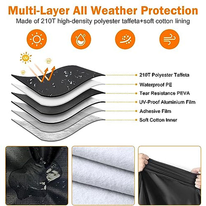 Waterproof 10 FT Hammock Cover, 210T Sun Rain UV Dust Snow Protection Outdoor Hammock Covers with Windproof Straps & Soft Cotton Lining for 10ft Stand - color: 10ft Hammock Cover-black