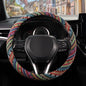 SEG Direct Boho Steering Wheel Cover with Baja Blanket Cloth, Ethnic Style Auto Wheel Cover Made of Coarse Flax, Fits 14 1/2-15 1/4 inches Car Wheel - color: Bohemian Dreams