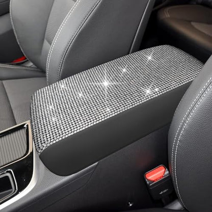 AOMSAZTO Bling Crystal Diamond Console Covers for 2015-2019 Hyundai Sonata Middle Leather Armres Covers - color: Bling color