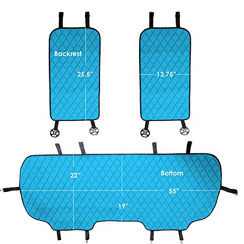 FH Group Car Seat Cushion Neosupreme Automotive Seat Cushions - Universal Fit, Rear Car Seat Cushion, Car Seat Cushions with Non-Slip Silicone Backing for SUV, Sedan, Van Rear Set Aqua - color: Aqua, style: Rear Bench