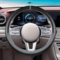 Black Gray Car Steering Wheel Cover, Nappa Leather, Bottom Color Blocking, Universal 14.5-15 Inch Leather Anti-Slip Breathable Auto Steering Wheel Covers for Men Women - color: Black Gray