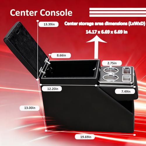 Truck Center Console Organizer Between Seat for Minivans, SUVs, Middle Van Bench Organizer for Floor Console Organizer Storage Box with Locking Design - size: 24 Locking Design