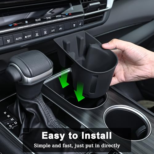 TOPINSTALL 2-in-1 Cup Holder with Phone Mount for 2021-2026 Toyota Sienna, Center Console Silicone Cup Holder Insert, Non-Slip, Dustproof, Waterproof, Anti-Noise, Car Interior Accessories for Sienna