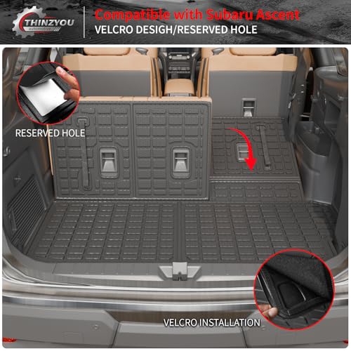 Floor Mats Compatible with 2019-2025 2026 Subaru Ascent Cargo Mat Liner TPE Back Seat Cover Protector 2023 Ascent Accessories (Fit 7&8 Seats, Trunk Mat+3rd Row Backrest Mats+Floor Mats) - style: For Subaru Ascent | 2019-2026