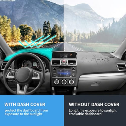 Dashboard Cover Mat for Subaru 2014-2018 Forester Accessories Black Flannel Material Anti-Slip Dash Cover Mat Sunshade Glare UV Rays Protector - size: for Subaru 2014-2018 Forester