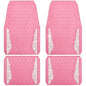CAR PASS Bling Diamond Car Mats Rubber Floor Mats Full Set Anti-Slip 3D Rhombus Waterproof Trim to Fit Liner Universal Glitter Crystal Sparkly Shining Rhinestone Girl Women SUV Sedan Van, Pink Rubber - color: Pink Rubber