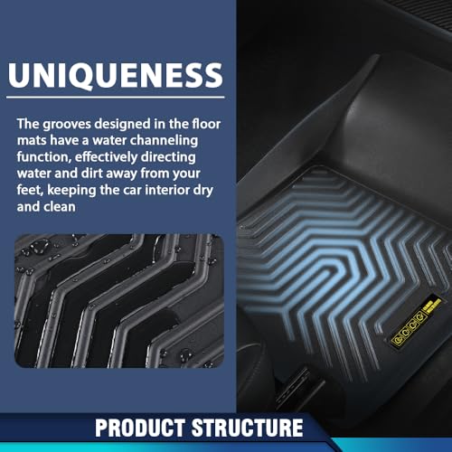 PIT66 Floor Mats Cargo Liners Compatible with Honda Civic Coupe Sedan 4-Door 2016-2021, Fit Civic Hatchback 2017-2021, Fit Honda Insight 2016-2021 (Heavy Duty) TPE 3-Piece,Front & 2nd Row Liner - size: Fit Honda Civic/Insight 2016-2021 | 3PCS