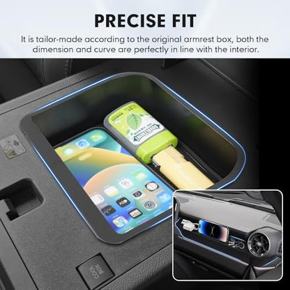 Autorder 2PCS Center Console Organizer for 2024-2026 Toyota Land Cruiser Prado 250 LC250 Accessories Armrest Storage Box Silicone Dash Organizer Center Console Insert Tray with Anti-Slip Mat - size: 2024-2026 Toyota Land Cruiser 2PCS