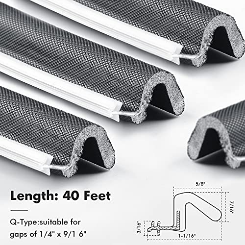 BBTO Weather Stripping Door Seal Exterior Weather Strip for Window V-Shaped Foam Kerf Garage Door Gap Blocker Soundproof Home Improvement Easy to Install(40 Feet,Black) - color: Black, size: 40 Feet