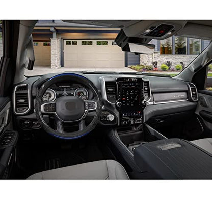 GIANT PANDA Steering Wheel Cover for Dodge Ram 1500 - Car Steering Wheel Covers for Dodge Ram 2500 3500 15.5-16 inch - Blue - color: B-Black+Blue