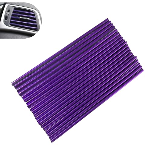 20 PCS Car AC Vent Trim Strip, 7.8" Cuttable Reflective Creative Straight Outlet Decoration, Waterproof Flexible Protective Strip, Universal Interior DIY Modification for Cars (Purple) - color: Purple