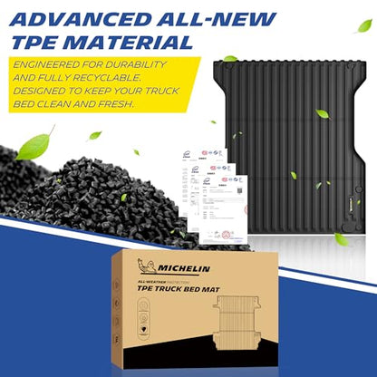 MICHELIN Truck Bed Mat for 2024 2025 2026 Toyota Tacoma - 5 FT / 60.3" Short Bed (Not Fit Drop-in Liners), All-Weather Truck Bed Liner, Custom Fit, Durable TPE Bedliner, Non-Slip - size: 1) Tacoma | 24-26 | 5 FT