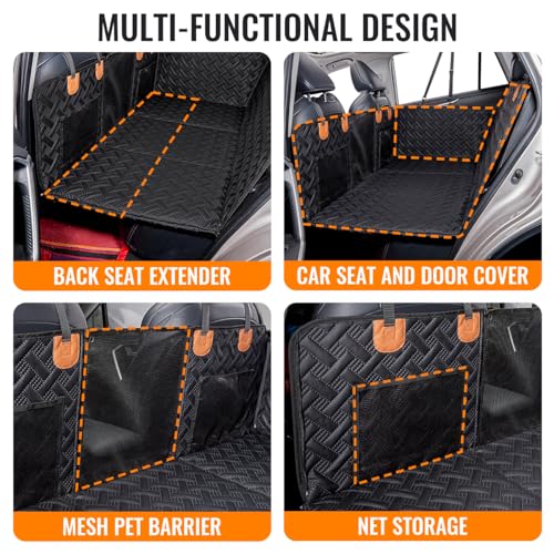 Dog Back Seat Extender,Backseat Pet Cover for Dogs,Rear Dog Car Seat Cover for Back Seat,Hard Bottom Car Seat Cover for Dogs, Dog Hammock for Car - color: Black, size: L-for Car/SUV/small Truck
