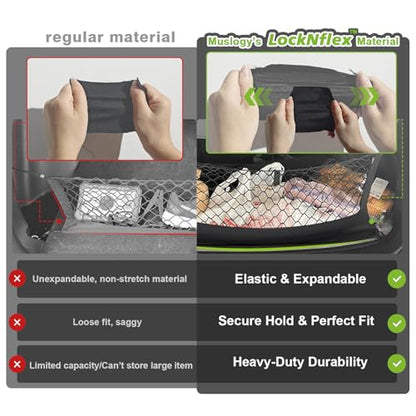 Truck Bed Cargo Net Trunk Netting Compatible with 2015-2020 Chevy Suburban | GMC Yukon XL Accessories, Pickup Cargo Organizer SUV Sedan Storage Net w/Heavy Duty Carabiners - style: 2015-2020 Suburban & Yukon XL