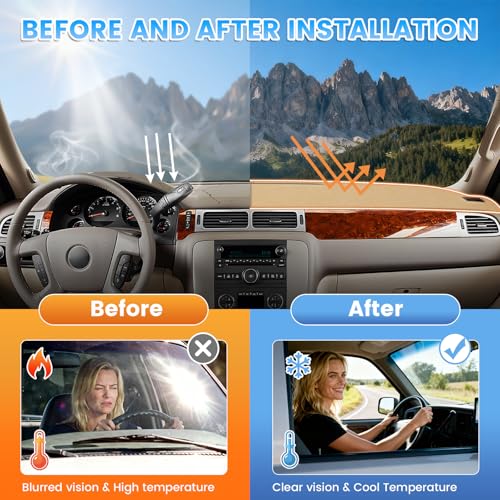 KUST Beige Dash Cover Compatible with 2007-13 Chevy Silverado 1500 2500 3500 LTZ/Avalanche/GMC Sierra SLT Denali, 2007-14 Chevrolet Tahoe/Suburban/GMC Yukon XL (Only Fit One Glove Box Dashboard) - size: Silverado 07-13(Beige)