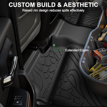 Floor Mats for 2014-2019 Chevy Silverado & GMC Sierra 1500 (Only 19 LD ), for 2015-2019 Silverado/Sierra 2500/3500, Crew Cab Bucket Seat Only, TPE All Weather Durable Mats - size: 2014-2019 | For Chevy Silverado/GMC Sierra