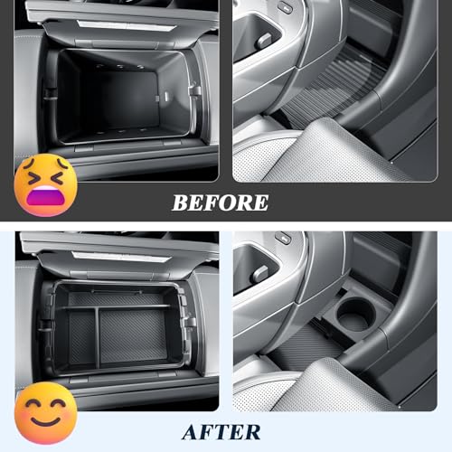 BIBIBO 3Packs for 2026 Hyundai Palisade Center Console Organizer 2026 Hyundai Palisade Calligraphy Console Armrest Tray & Lower Center Console Organizer 2026 Palisade Calligraphy Console Insert Tray - color: Black-(3Pack)