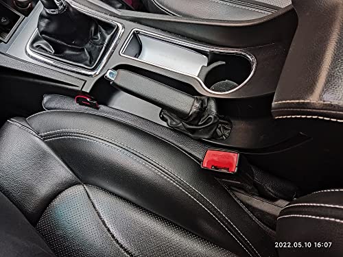 Leather Seat Gap Filler, No Drop Seat Guard Universal for Car SUV, Truck to Fill The Gap Between Seat and Console Black Crevice Plug Drop Blocker Stopper Catcher 2 Pack LB