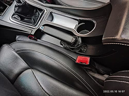 Leather Seat Gap Filler, No Drop Seat Guard Universal for Car SUV, Truck to Fill The Gap Between Seat and Console Black Crevice Plug Drop Blocker Stopper Catcher 2 Pack LB