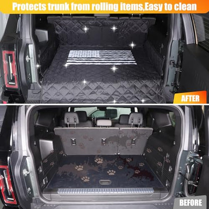All-Protection Cargo Mat Liner for Hummer EV Accessories Rear Trunk Floor Mat Cargo Liner for Dogs for Hummer EV SUV 2024 2025 2026 Heavy Duty 3D Nonslip Waterproof Protect (SUV/American Flag) - style: SUV/American Flag