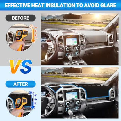 Dashboard Cover Dash Mat Compatible with 2015 2016 2017 2018 2019 2020 Ford F150 Dash Covers Interior Dash Board Accessories Protecter Cover - size: 2015-2020 F150