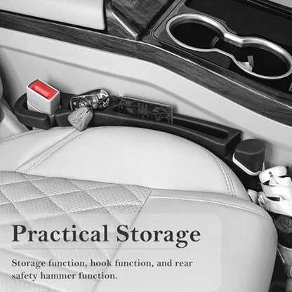 Car Seat Gap Filler 2 Pack with Organizer Hook, Car Seat Gap Plug Fills Gap Between Seat & Console Prevent Small Items & Tools from Falling Seat Side Gap Fits Cars, SUVs, Trucks & Sedans - color: hook