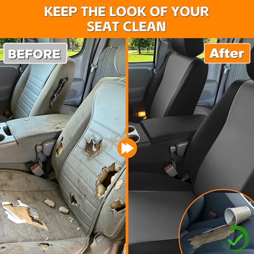 Seat Covers Compatible with 2000-2004 Toyota Tundra, Neoprene Front 40/60 Split Seat with Fold Down Console