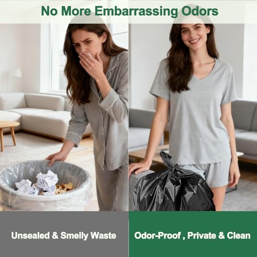Adult Diaper Disposal Bags, Extra Thick, Easy-To-Tie Unscented Leak-Proof Trash Bags for Adult Briefs & Feminine Products, Pet Waste Bag (Large 100 Count) - style: Large 100 Count