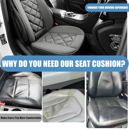 Car Seat Cushion with Back Support Pillow, Car Seat Cushion for Long Driving, Breathable Car Seat Protector, 1.2'' Thick Memory Foam Design for Pain Relief, Seat Pad for Car SUV Truck (Grey) - color: Grey