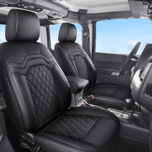 Huidasource Fit for Chevy Silverado Seat Covers, GMC Sierra Seat Covers, Seat Cover for Trucks 1500 2007-2013&2019-2026, 2500HD 3500HD 2020-2026 Crew Double Extended Cab Nappa Leather (Full Set/Black)