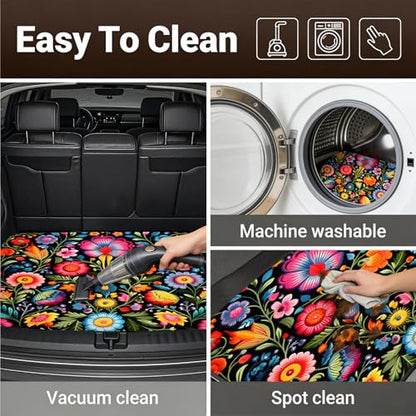 Automotive Floor Mats 5 Pcs, Universal Car Floor Mats,Floral Car Mats, Flower Car Accessory for SUVs/Sedan/Wagons, Durable Protective Mat, Trunk Liner for Families/Travel Enthusiasts - style: Bundle55