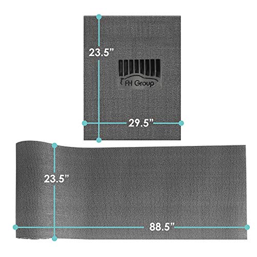 FH Group Car Floor Mats - DIY Ultra Waterproof Trimmable Non-Slip Vinyl Floor Mats, Solid Black