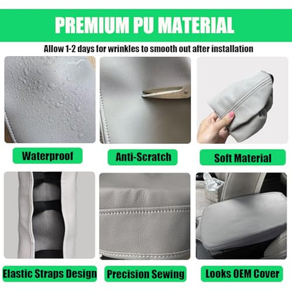 Center Console Cover for Avalon 2013-2018, Premium PU Leather Middle Console Cover Scratch-Resistant & Stylish Upgrade for Avalon Interior Accessories - Gray - size: 3) 13-18 |Avalon| Gray,Thin Size