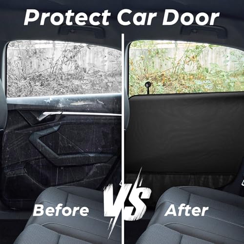 fidozen Dog Car Door Protector - 2 Pack Durable & Universal Fit Anti-Scratch Waterproof Vehicle Door Covers, Guards Your Car from Dog Scratching, Essential Accessories for SUV Interiors，Black