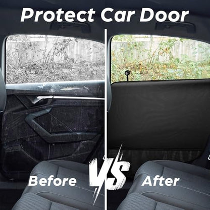 fidozen Dog Car Door Protector - 2 Pack Durable & Universal Fit Anti-Scratch Waterproof Vehicle Door Covers, Guards Your Car from Dog Scratching, Essential Accessories for SUV Interiors，Black