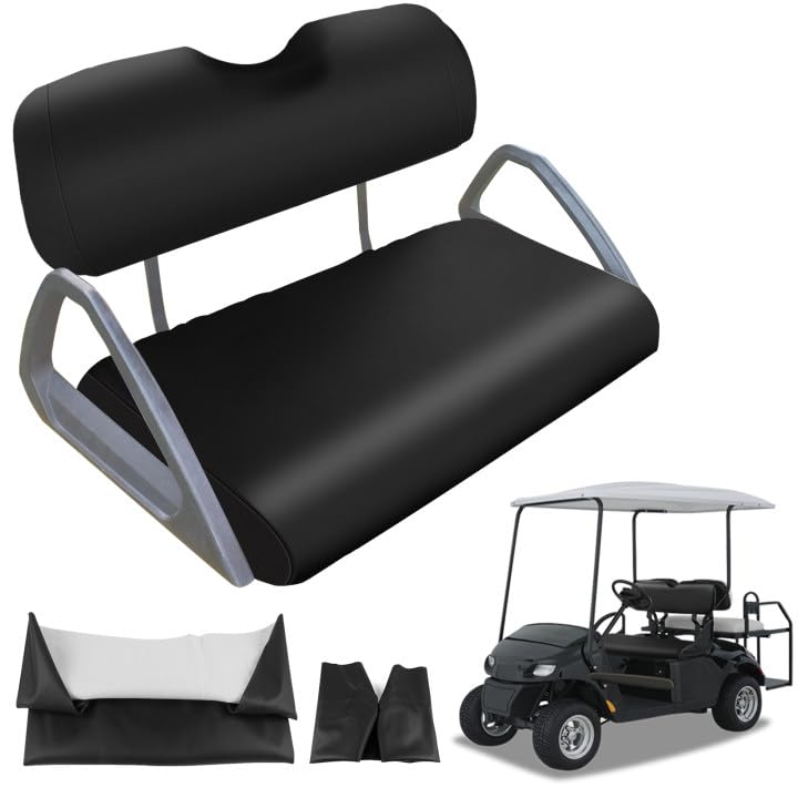 Golf Cart Front Seat Covers Staple On Replacement for EZGO TXT 1995-2013 Golf Cart Black Micro Fiber Leather Seat Cover - color: Black, size: EZGO TXT 1995-2013