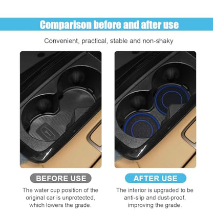 2PCS Car Cup Holder Coasters, 2.75 Inch Auto Non-Slip Anti Dust Cup Mats, Console Cup Holder Insert Coaster Auto Insulated Mats, Universal Interior Accessories for Most Cars (Blue) - color: Blue