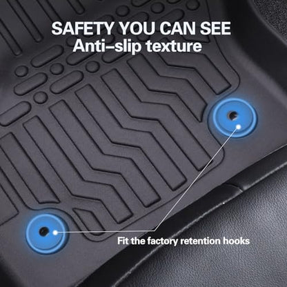 All Weather Rubber Floor Mats Compatible with 2013-2019 Ford Escape & 2013-2018 C-Max, 3Pcs Car Automotive Floor Mats & Cargo Liners Black