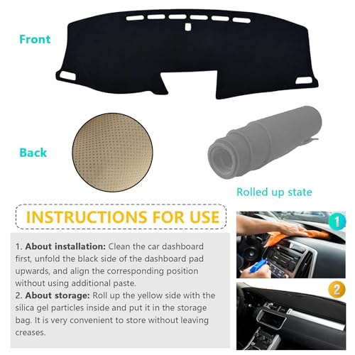 Dashboard Cover Suitable for Honda CR-V 2012 2013 2014 2015 2016 Car Dashboard Cover Sun Visor Mat Non-Slip Polyester Dashboard Accessories (Black) - size: 2012-2016 For Honda CR-V