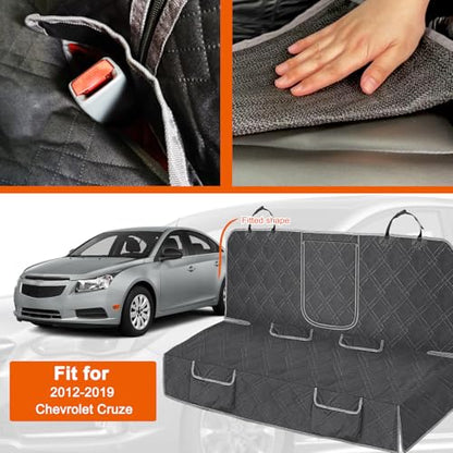 Dog Car Seat Cover Compatible with 2012-2019 Chevy Cruze, Waterproof Pet Bench Seat Cover for Back Seat, 600D Heavy Duty Scratch Proof Nonslip Truck Seat Covers for Dogs - size: 2012-2019 Cruze