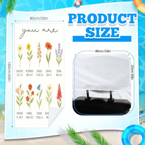 Hahafelt Car Seat Towel Covers with Storage Bag, 63 x 32 Inch Universal Non Slip Waterproof Sweat Protector for Car Truck, Gym Swimming Running, Machine Washable(2 Pack,Christian Floral) - style: Christian Floral