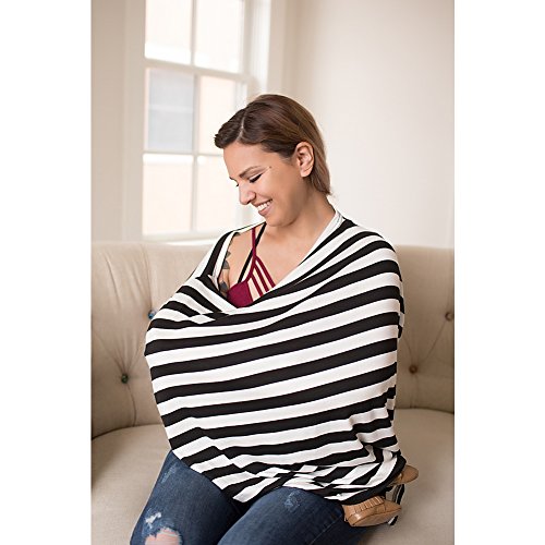 Itzy Ritzy 4-in-1 Nursing Cover, Car Seat Cover, Shopping Cart Cover & Infinity Scarf – Breathable, Multi-Use Nursing Cover Up for Breastfeeding, Carseat Canopy & Stroller Cover (Gray Chevron) - color: Gray Chevron