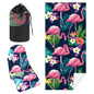 Hahafelt 2 Pack Car Seat Towel Covers with Storage Bag, 63 x 32 Inch Universal Non Slip Waterproof Sweat Protector for Car Truck, Gym Swimming Running, Machine Washable (Flamingos) - style: Flamingos