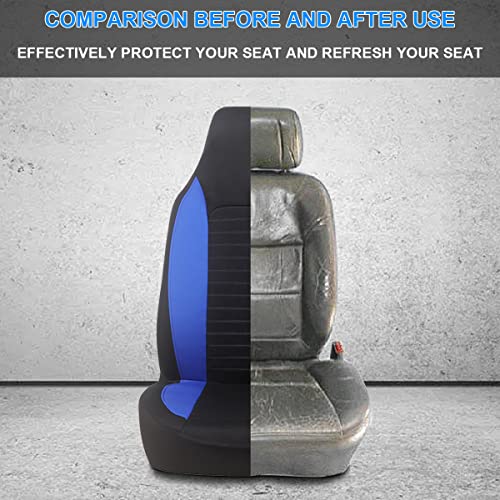Moly Magnolia Car Front Seat Covers, Blue, Mesh, Universal Fit, Compatible with Car, Truck, Van, SUV, Automotive Front Seat Cover Pair - color: Blue