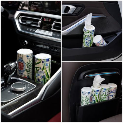 Car Tissue Holder,Tissue Box, Car Tissues Cylinder with Cap, Car Tissues Holder, Car Tissues Holder Round Container(4pk/200 Sheets) - style: Ginger Jars