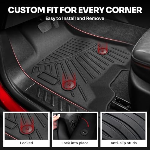 Floor Mats for 2023-2025 2026 Chevy Colorado/GMC Canyon Accessories, All Weather Car Liners TPE Truck Mats, 1st & 2nd Row Black - size: 2)Chevy Colorado&GMC Canyon｜23-26｜1st & 2nd Row