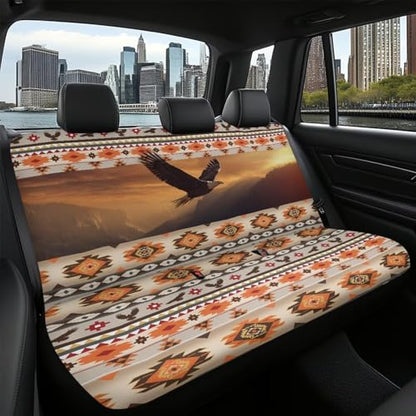 WELLFLYHOM Aztec Eagle Car Seat Cover Rear Bench Seat Covers for Truck SUV Native Tribal Universal Fit Car Accessories Auto Bench Seat Cover - color: Aztec Eagle